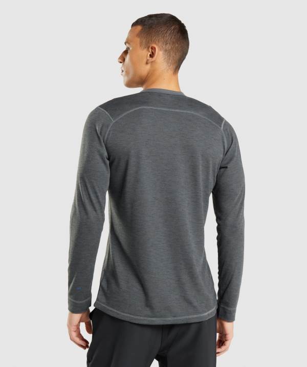 Panske Mikiny Gymshark Retake Long Sleeve Siva | ZG3872041